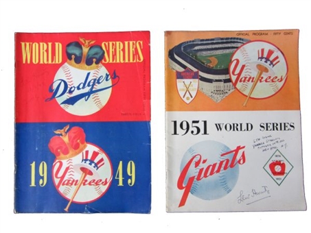Lot of Two World Series Programs (1949 and 1951)